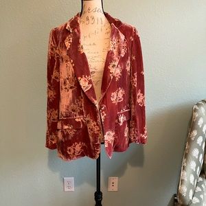Anthropologie Hutch floral velvet blazer NWOT.